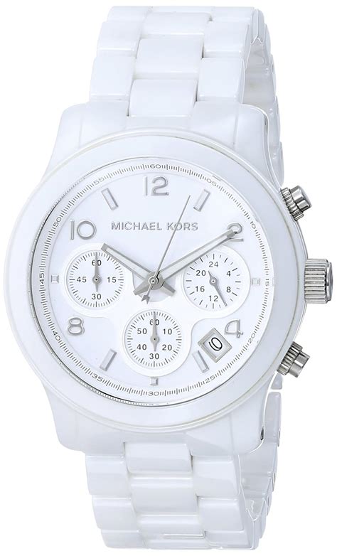 black and white michael kors watch